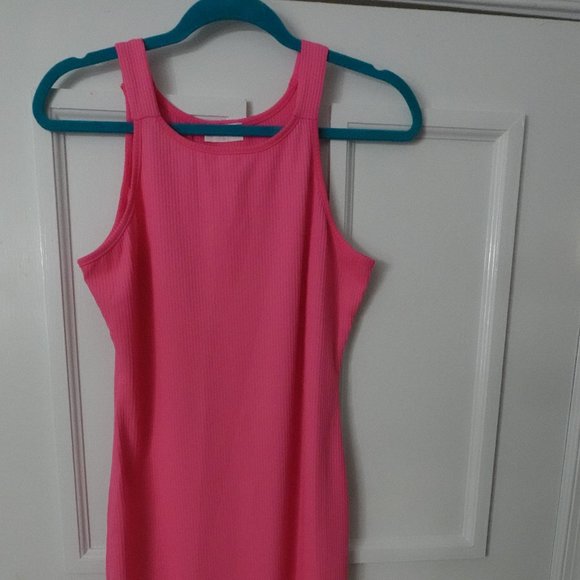 Pink Lily Dresses & Skirts - Neon Pink Midi Tank Dress